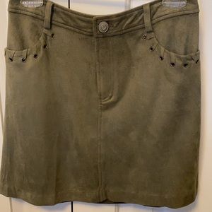 Suede-like moleskin green shirt skirt
